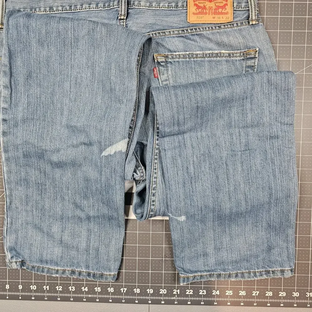 Levis 559 Jeans 36x32 Faded Blue Loose Baggy Straight Y2K Streetwear Workwear